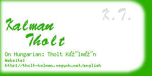 kalman tholt business card